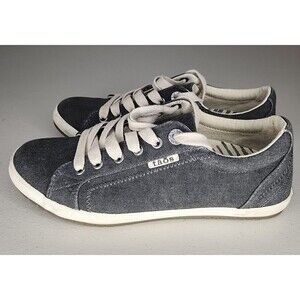 Taos Womens Star Charcoal Wash Canvas Fashion Sneaker Size 7 EU 36